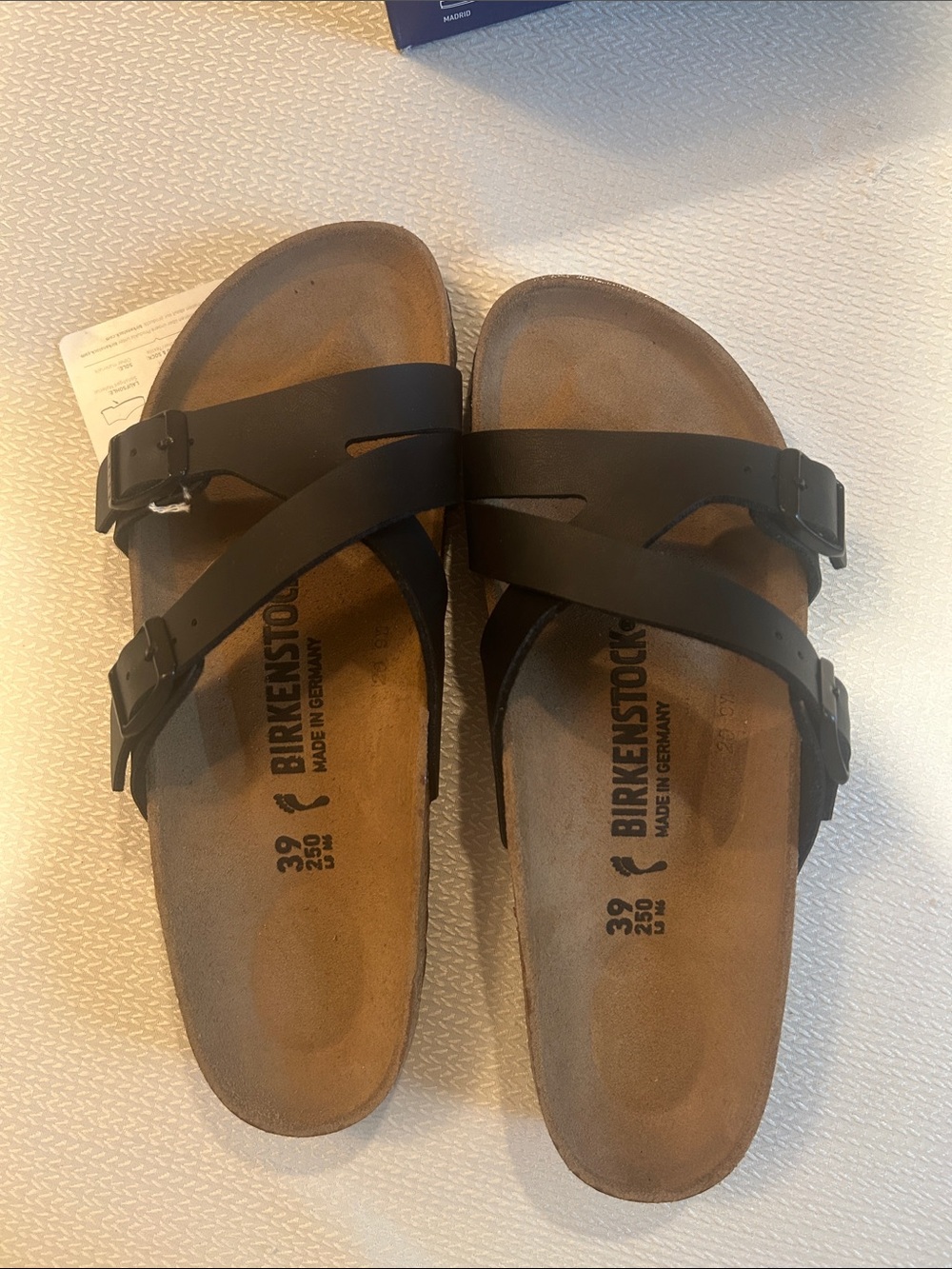 Birkenstock Black Crisscross Two-Buckle Sandals.  Yao Balance style.